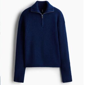 H&M Blue Half-Zip Sweater
